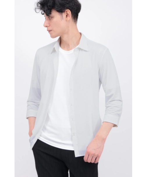 ZERO by TORNADO MART∴オーシャンリップルジャージー7分袖シャツ