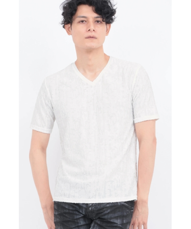 TORNADO MART∴カットジャカードジャージー半袖カットソー