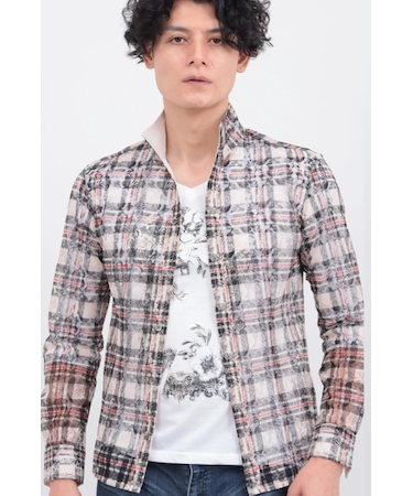 TORNADO MART∴ラッセルレースフラワープリントシャツ