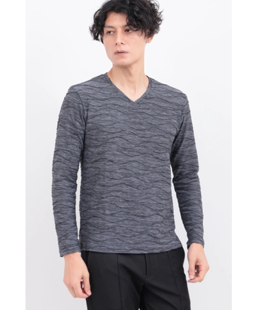 ZERO by TORNADO MART∴ウェーブストームタック天竺Vネック