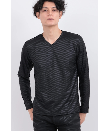 TORNADO MART∴ブライトフクレダイヤJQVネックカットソー