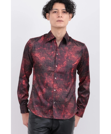 TORNADO MART∴マーブルクロコダイルプリントシャツ