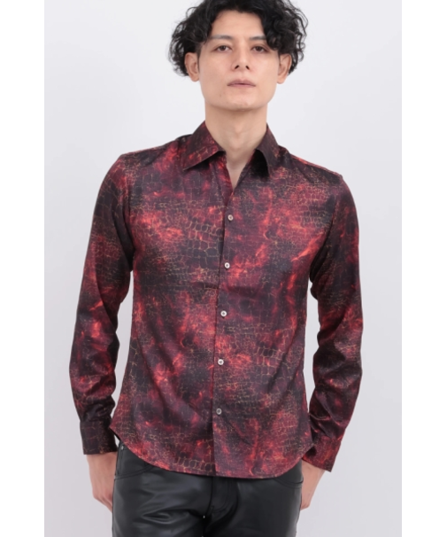 TORNADO MART∴マーブルクロコダイルプリントシャツ