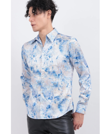 TORNADO MART∴マーブルクロコダイルプリントシャツ