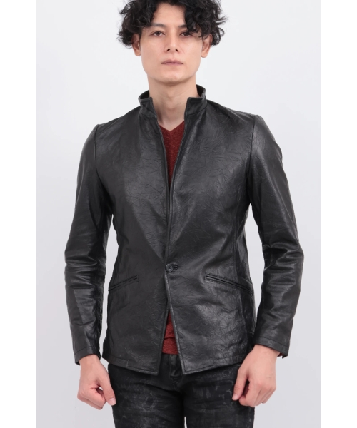 トルネードマート（TORNADO MART）/TORNADO MART∴クリンクルレザースタンドジャケット TORNADO MART∴クリンクルレザースタンドジャケット｜トルネードマート