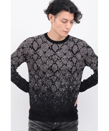 TORNADO MART∴パイソングラデーションモールクルーネックKN