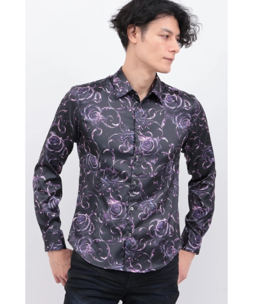 TORNADO MARTローズプリントラウンジシャツ セットアップ総柄 ローズ