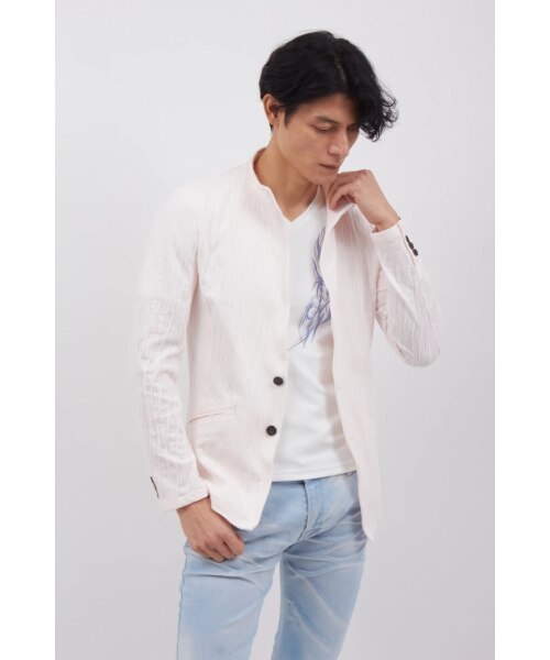 ZERO by TORNADO MART∴メランジメッシュジャージ7分袖ジャケット