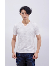 TORNADO MART∴ボーダーウェーブジャガードハンソデネック