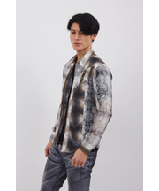 TORNADO MART∴トリプルパネルオンブレチェックプリントシャツ