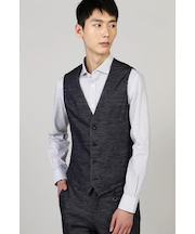 HIGH STREET∴メランジ麻綿Wフェースジャージベスト