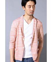 HIGH STREET∴スラブボーダー天竺7分袖カットJK