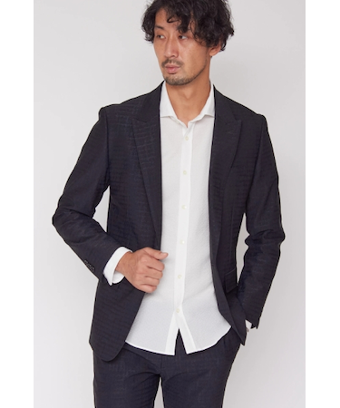 HIGH STREET∴4WAYバーク柄ピークラペルジャケット