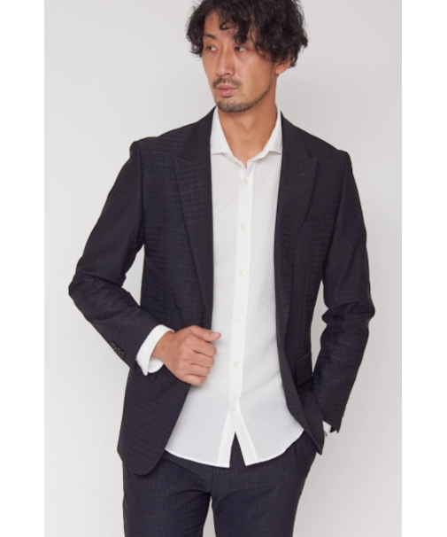 HIGH STREET∴4WAYバーク柄ピークラペルジャケット