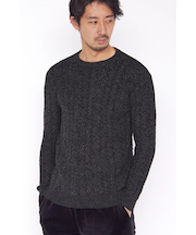 HIGH STREET∴ランダムへリンボンモールクルーネックニット