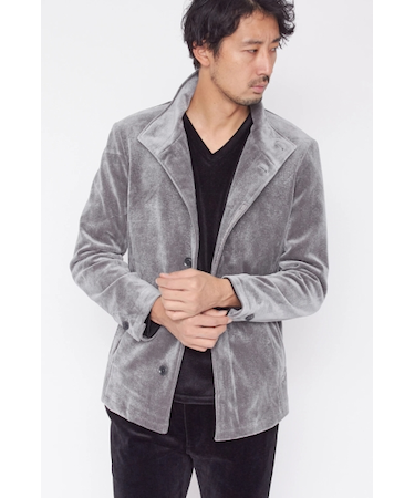 HIGH STREET∴壁柄ベロアスタンドブルゾン