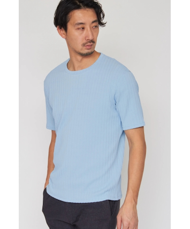 HIGH STREET∴ケーブル柄クルーネック半袖Ｔシャツ