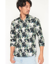 HIGH STREET∴シャドーボタニカルショートウイング７分袖シャツ