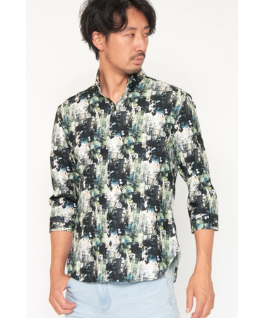 HIGH STREET∴シャドーボタニカルショートウイング7分袖シャツ
