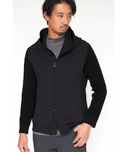 HIGH STREET∴キルトブリスターニットコンビフーディーブルゾン