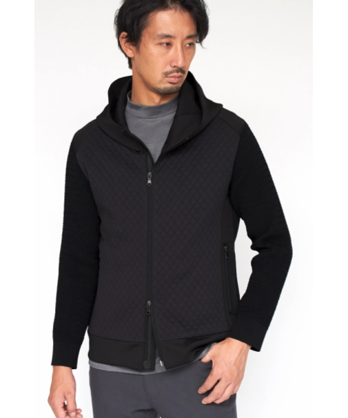 HIGH STREET∴キルトブリスターニットコンビフーディーブルゾン