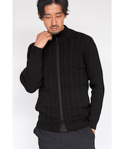 HIGH STREET∴フクレチェックスタンドZIPニット