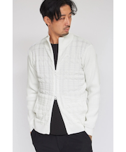 HIGH STREET∴フクレチェックスタンドZIPニット