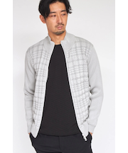HIGH STREET∴フクレチェックスタンドZIPニット