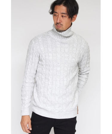 HIGH STREET∴ケーブルモールタートルネックニット