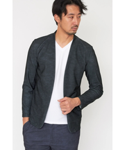 HIGH STREET∴トリコットメッシュメランジノーカラージャケット