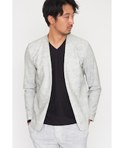 HIGH STREET∴トリコットメッシュメランジノーカラージャケット