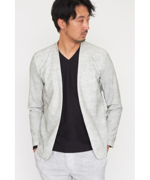 HIGH STREET∴トリコットメッシュメランジノーカラージャケット