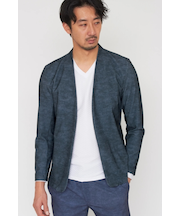 HIGH STREET∴トリコットメッシュメランジノーカラージャケット