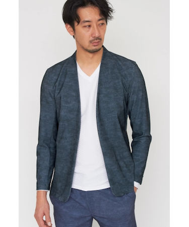 HIGH STREET∴トリコットメッシュメランジノーカラージャケット