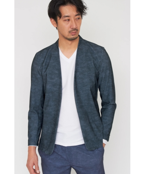 HIGH STREET∴トリコットメッシュメランジノーカラージャケット