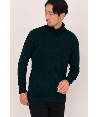 HIGH STREET∴MIXモールタートルネックニット