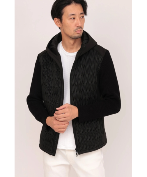 HIGH STREET∴キルトコンビ袖ニットブルゾン