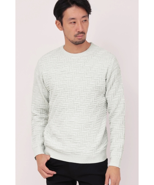 HIGH STREET∴イントレメランジモールコンビクルーネックKN｜ハイ