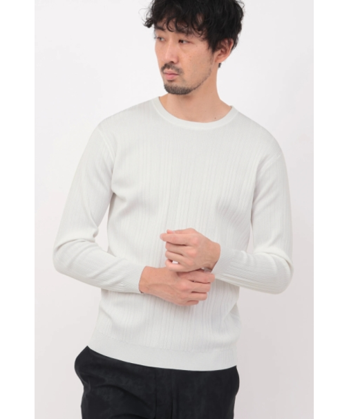 HIGH STREET∴ブライトランダム針抜き長袖クルーネックニット