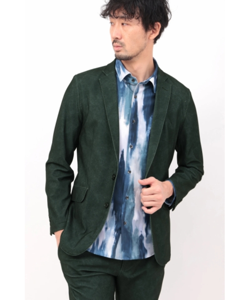 HIGH STREET∴トリコットメッシュマーブル調プリントジャケット