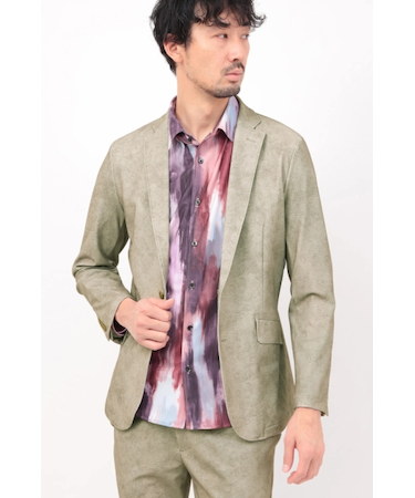 HIGH STREET∴トリコットメッシュマーブル調プリントジャケット