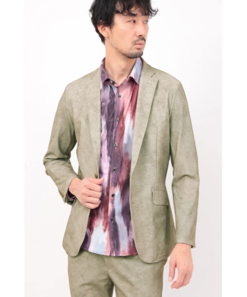 HIGH STREET∴トリコットメッシュマーブル調プリントジャケット