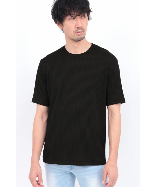 ハイストリート（HIGH STREET）/HIGH STREET∴チェーンストライプクルーネック半袖カットソー HIGH STREET∴チェーンストライプクルーネック半袖カットソー｜ハイ