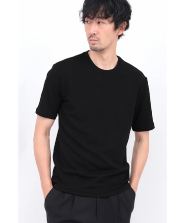 HIGH STREET∴ウォールふくれジャカード半袖クルーネックカットソー