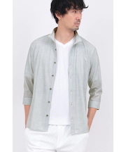HIGH STREET∴メランジプリントオブロング７分袖シャツ