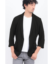 HIGH STREET∴４WAYエアリーバーク柄リンクス７分袖ジャケット
