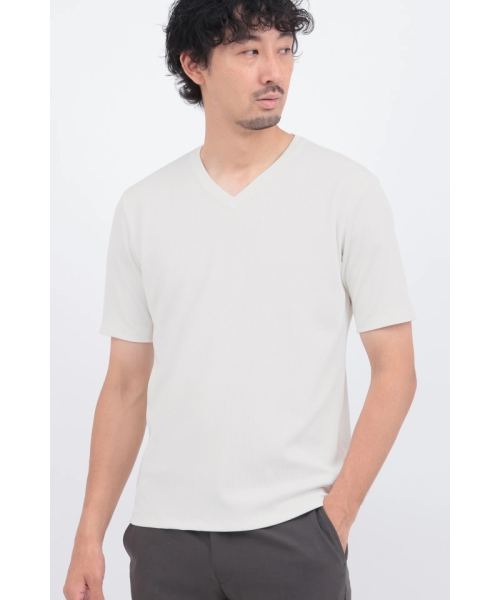 HIGH STREET∴シルキーリブVネック半袖カットソー｜ハイストリートの