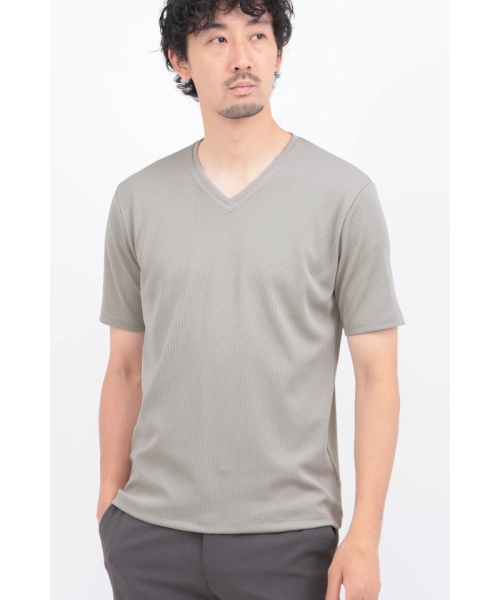 ハイストリート（HIGH STREET）/HIGH STREET∴シルキーリブVネック半袖カットソー HIGH STREET∴シルキーリブVネック半袖カットソー｜ハイストリートの