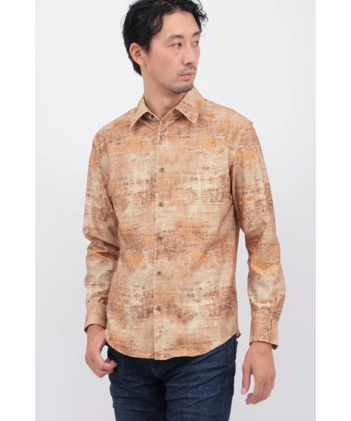 HIGH STREET∴ミスティープリント鹿の子クルーネック半袖カットソー