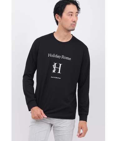 HロゴプリントクルーネックナガソデTCS